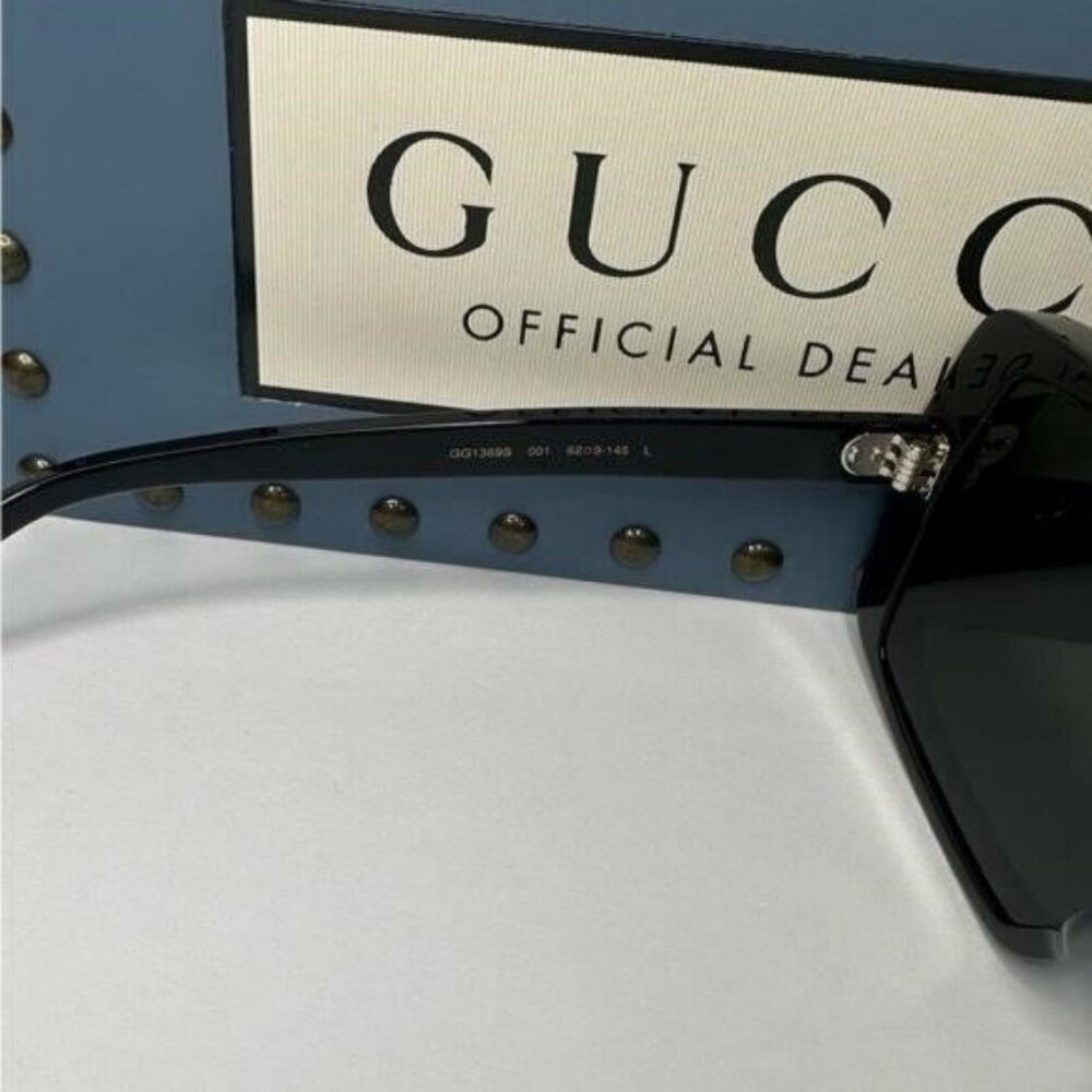 💯 - Authentic Gucci Grey Shield Unisex Sunglasses GG1369S 001 - Picture 5 of 11